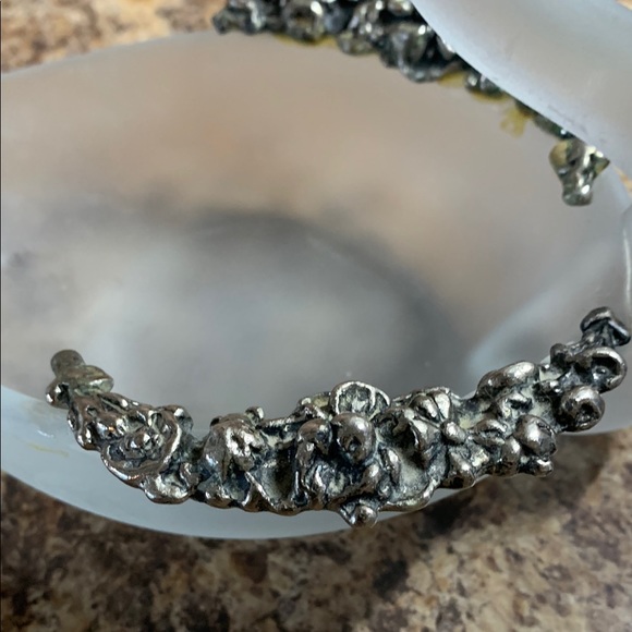 Vintage Enesco Elegant Frosted (7")  Glass Swan Trinket/ Vanity Tray - Picture 5 of 13